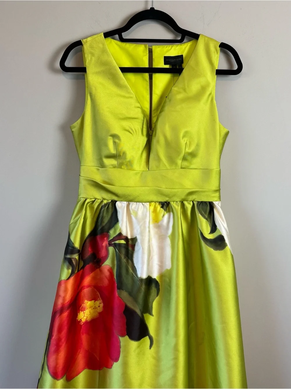 NWT Donna Karen New York Floral Print Sleeveless A Line Summer Citro Dress 4
